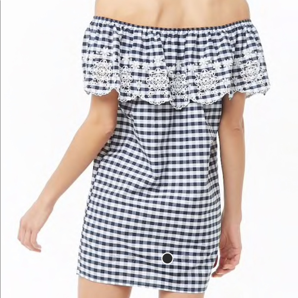 Forever 21 Plaid Gingham off the shoulder dress 💙